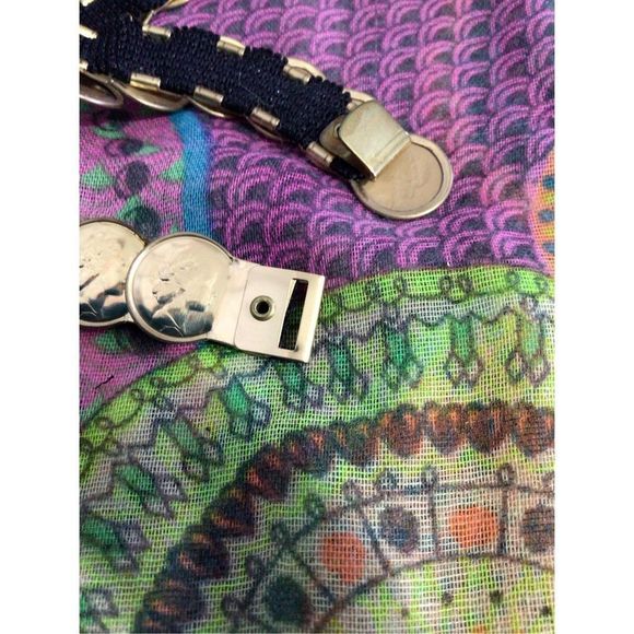 Vintage Gold Coin Stretch Belt ~ So Cute! Medium - Picture 3 of 16